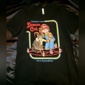 Wicked Clothes Demon Cat by Steven Rhodes Black M Halloween T-shirt